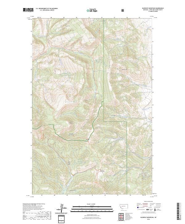 Blowout Mountain, MT — USGS 7.5-minute topo (2024)