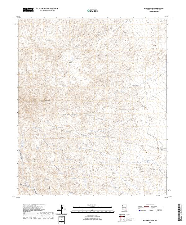 Beargrass Basin, AZ — USGS 7.5-minute topo (2023)