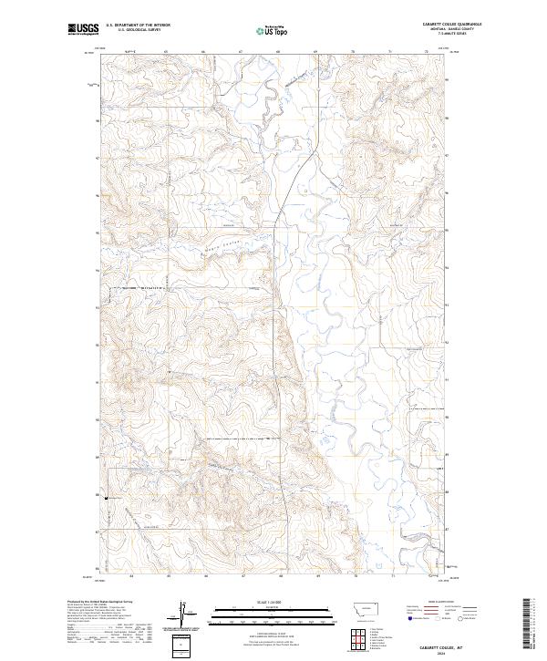 Cabarett Coulee, MT — USGS 7.5-minute topo (2024)