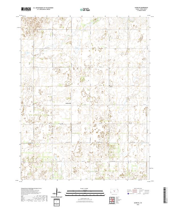Alden SE, KS — USGS 7.5-minute topo (2022)