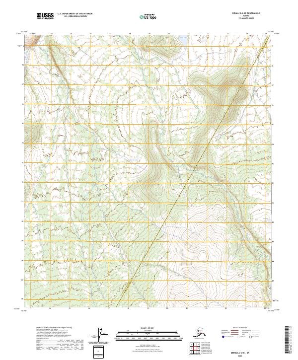 Denali A-6 SE, AK — USGS 7.5-minute topo (2023)