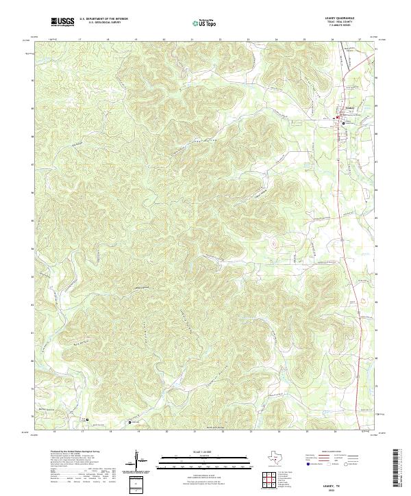 Leakey, TX — USGS 7.5-minute topo (2022)
