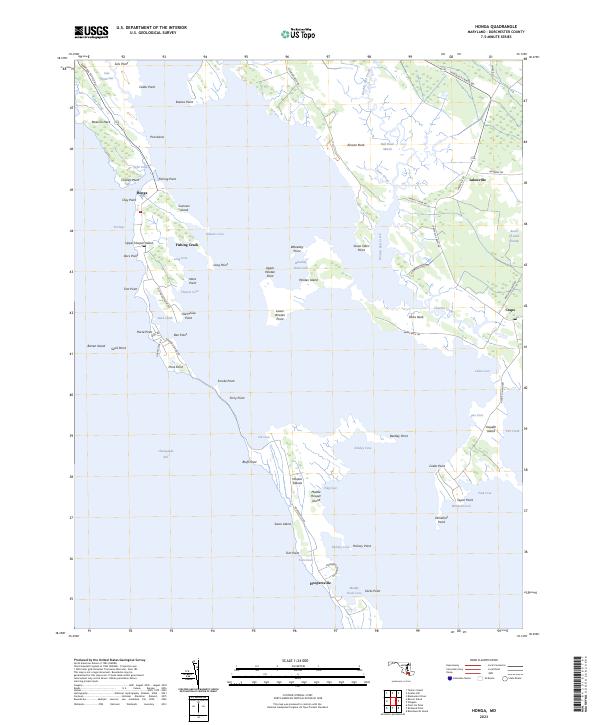 Honga, MD — USGS 7.5-minute topo (2023)