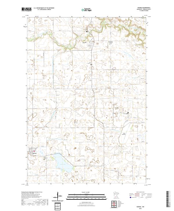 Hanska, MN — USGS 7.5-minute topo (2022)