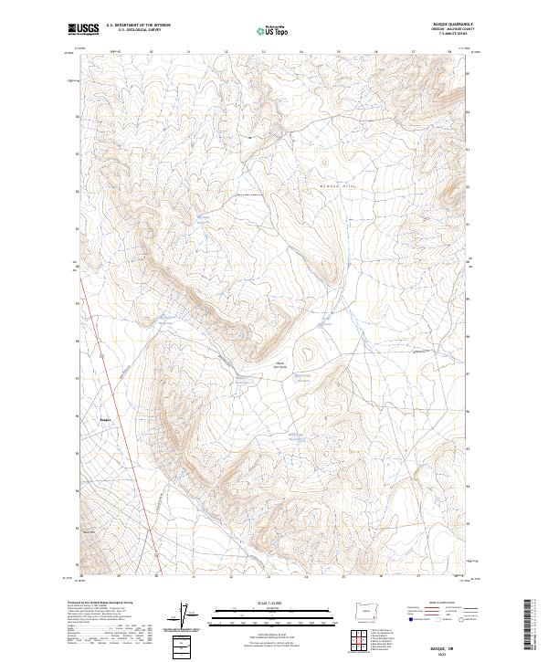 Basque, OR — USGS 7.5-minute topo (2023)