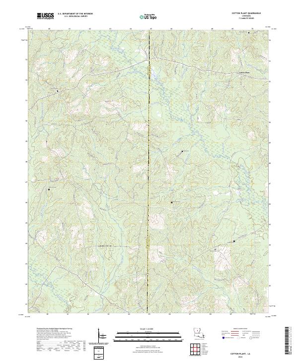 Cotton Plant, LA — USGS 7.5-minute topo (2024)