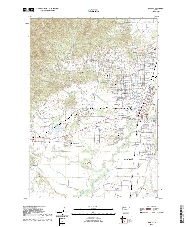 Corvallis, OR — USGS 7.5-minute topo (2024)