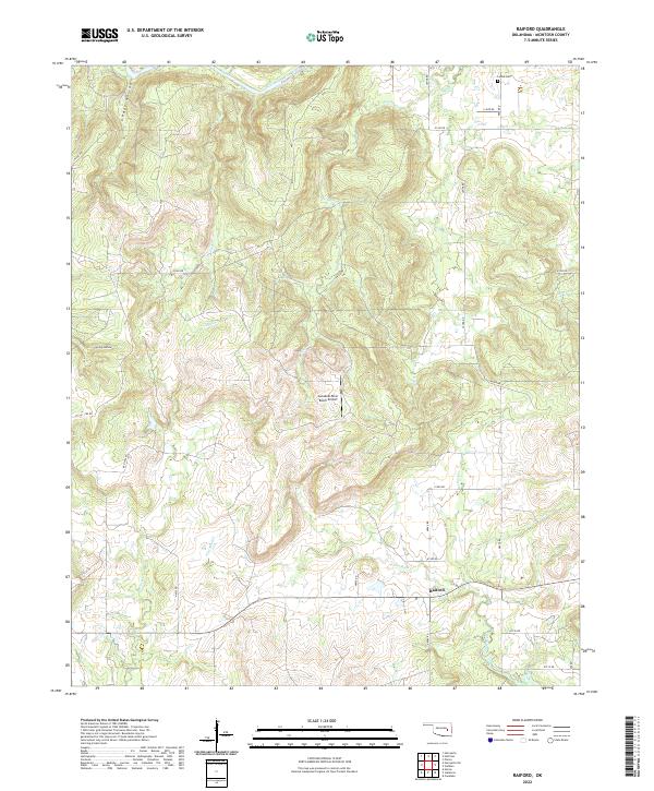 Raiford, OK — USGS 7.5-minute topo (2022)