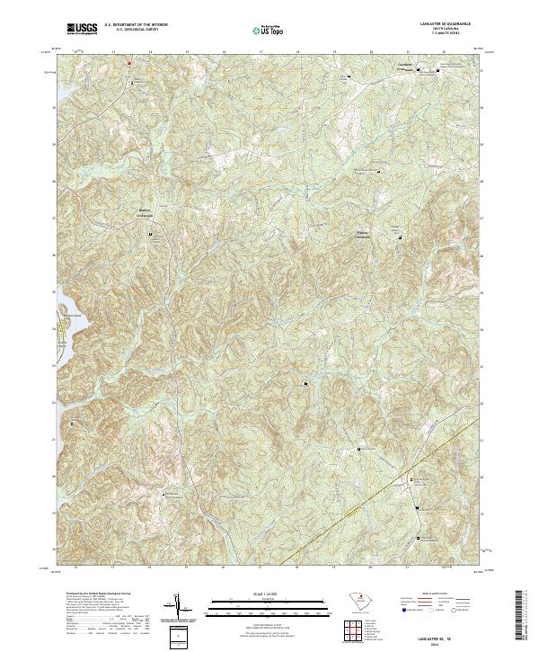 Lancaster SE, SC — USGS 7.5-minute topo (2024)