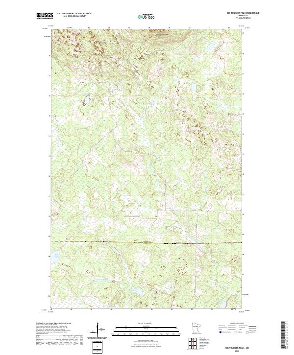 Big Thunder Peak, MN — USGS 7.5-minute topo (2022)