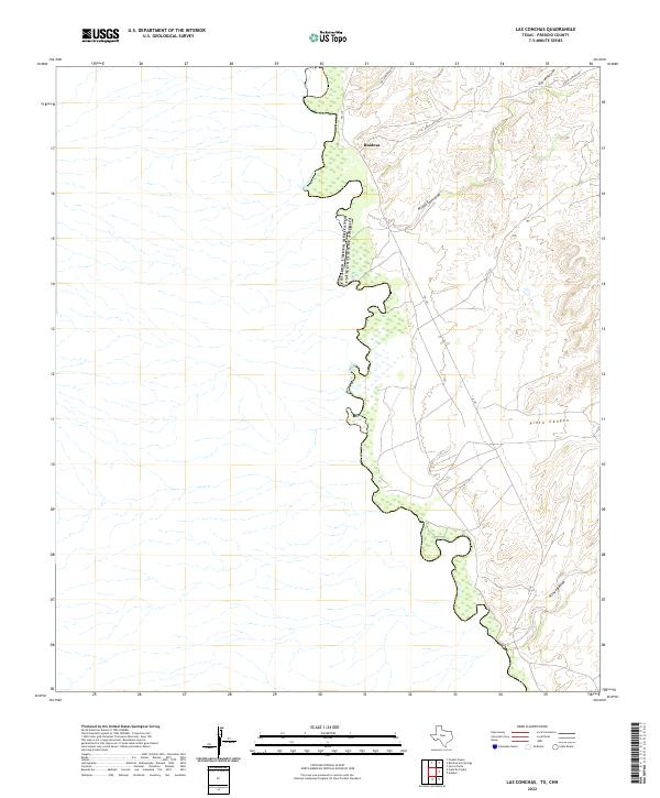 Las Conchas, TX,CHH, US — USGS 7.5-minute topo (2022)