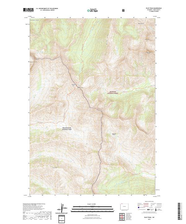 Pilot Peak, WY — USGS 7.5-minute topo (2021)