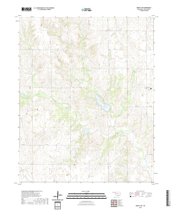Arnett SW, OK — USGS 7.5-minute topo (2022)
