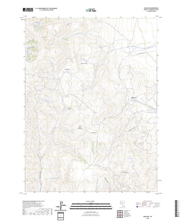 Adelaide, NV — USGS 7.5-minute topo (2023)