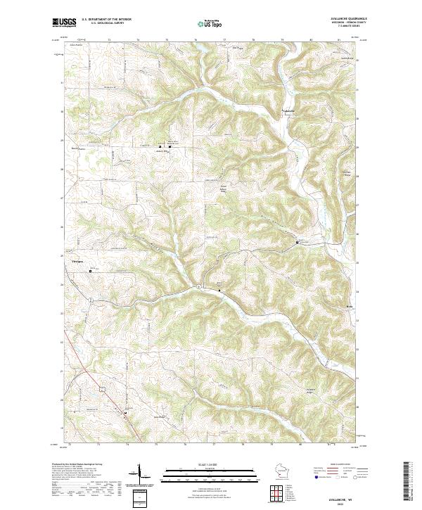 Avalanche, WI — USGS 7.5-minute topo (2022)