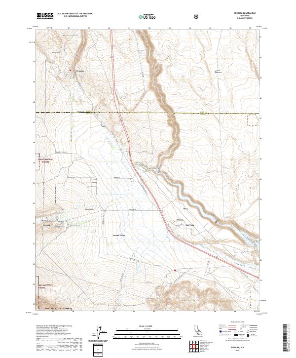 Rovana, CA — USGS 7.5-minute topo (2021)