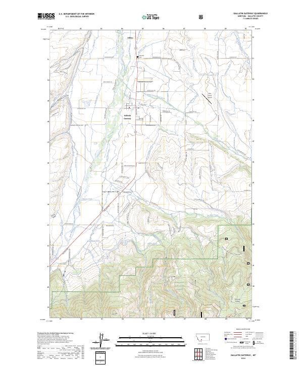 Gallatin Gateway, MT — USGS 7.5-minute topo (2024)