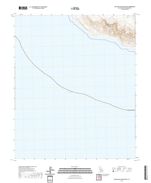 San Nicolas Island OE SW, CA — USGS 7.5-minute topo (2021)