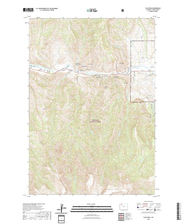 Flag Peak, WY — USGS 7.5-minute topo (2021)