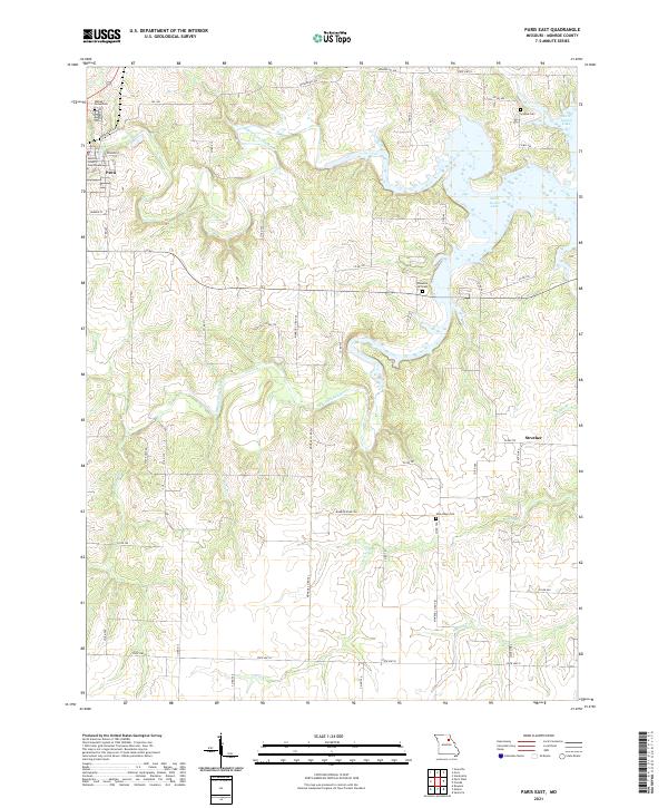 Paris East, MO — USGS 7.5-minute topo (2021)