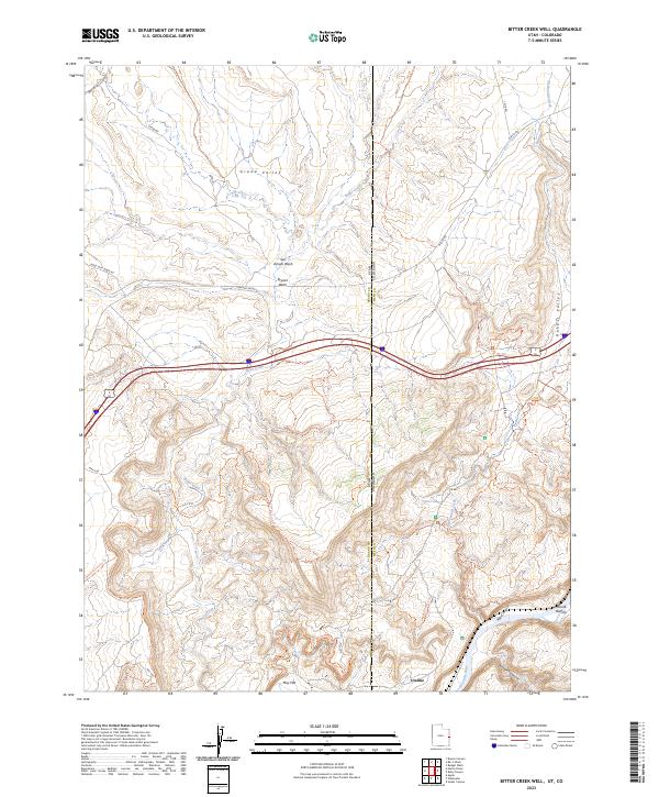 Bitter Creek Well, UT-CO — USGS 7.5-minute topo (2023)