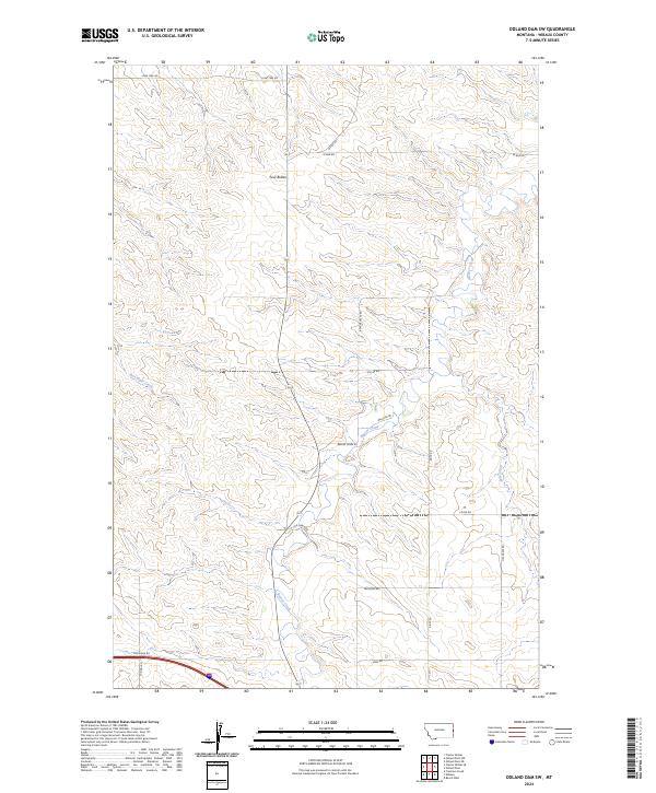 Odland Dam SW, MT — USGS 7.5-minute topo (2024)