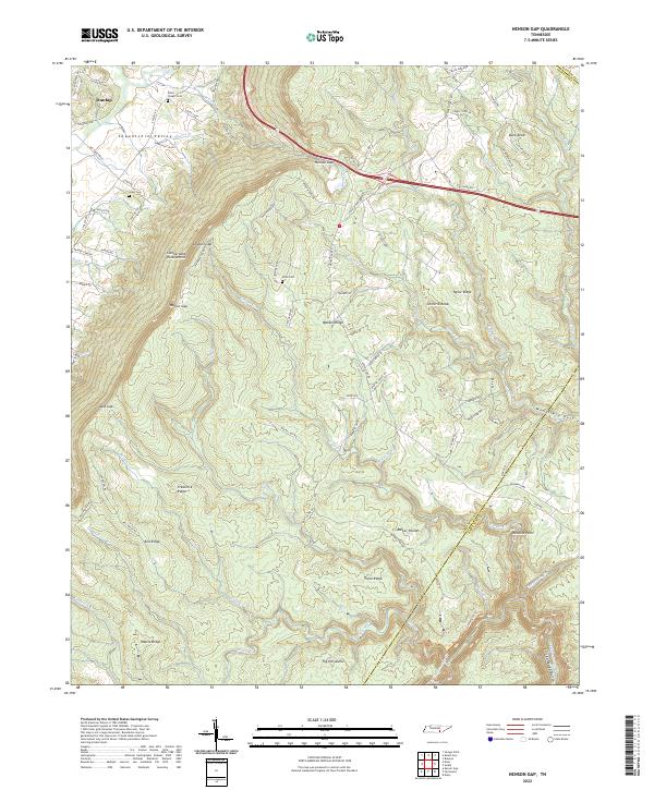 Henson Gap, TN — USGS 7.5-minute topo (2022)