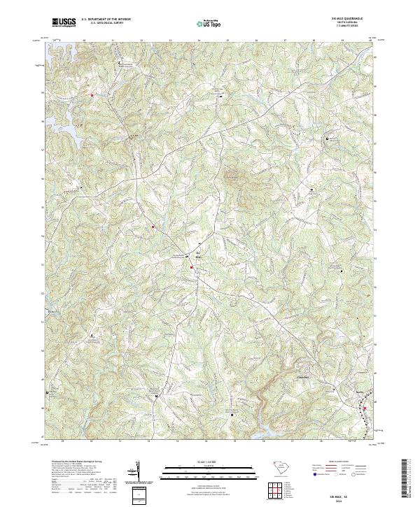 Six Mile, SC — USGS 7.5-minute topo (2024)