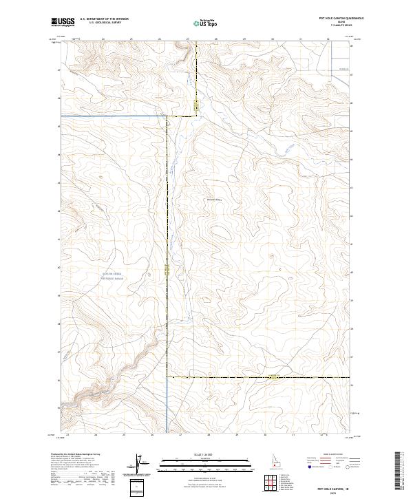 Pot Hole Canyon, ID — USGS 7.5-minute topo (2023)
