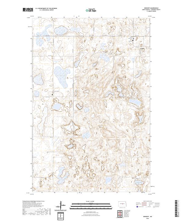 Denhoff, ND — USGS 7.5-minute topo (2024)