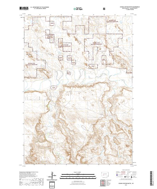 School Section Butte, SD — USGS 7.5-minute topo (2021)
