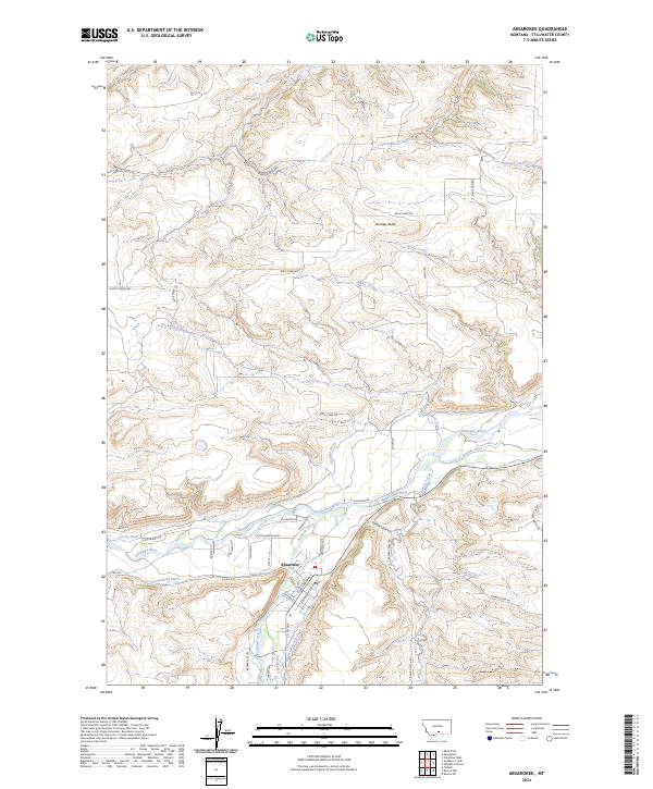 Absarokee, MT — USGS 7.5-minute topo (2024)