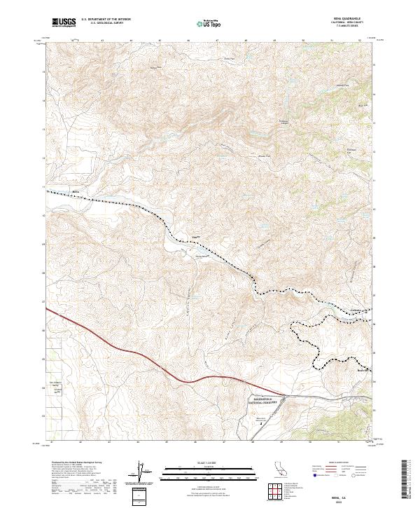 Bena, CA — USGS 7.5-minute topo (2022)
