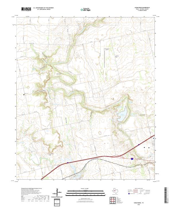 Cedar Bend, TX — USGS 7.5-minute topo (2022)