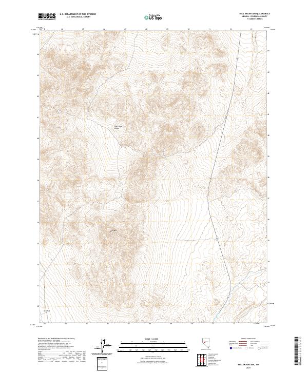 Bell Mountain, NV — USGS 7.5-minute topo (2021)