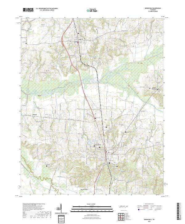 Greenfield, TN — USGS 7.5-minute topo (2022)