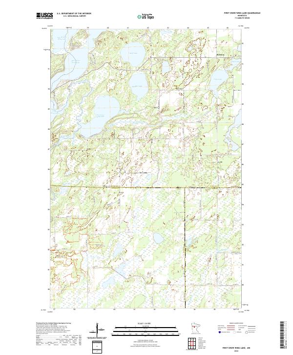 First Crow Wing Lake, MN — USGS 7.5-minute topo (2022)