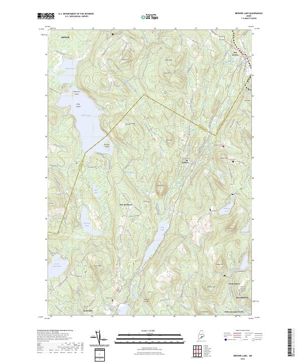 Brewer Lake, ME — USGS 7.5-minute topo (2024)