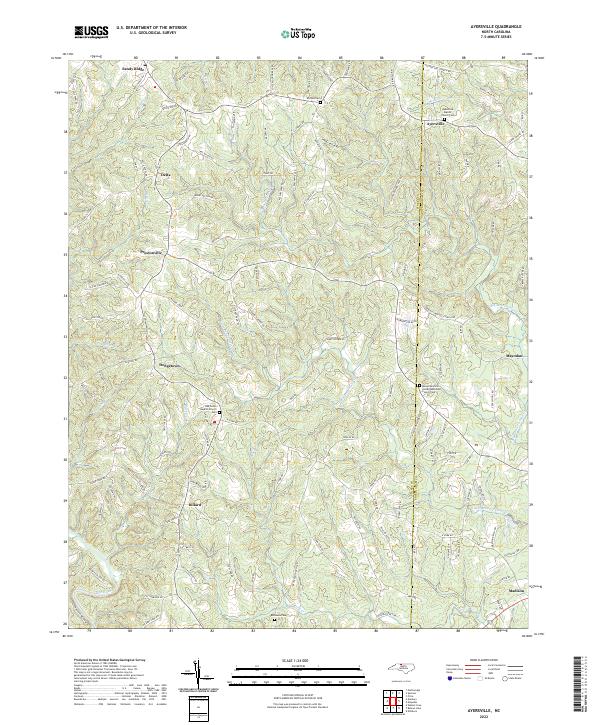 Ayersville, NC — USGS 7.5-minute topo (2022)