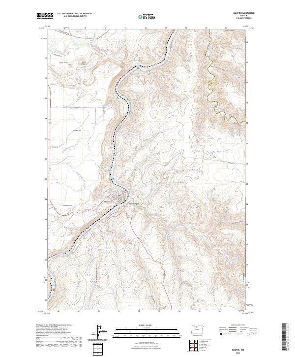 Maupin, OR — USGS 7.5-minute topo (2024)
