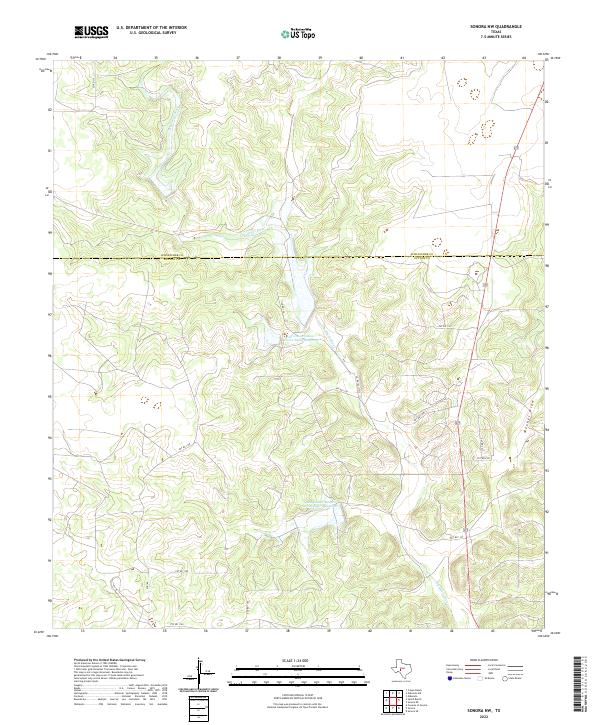 Sonora NW, TX — USGS 7.5-minute topo (2022)