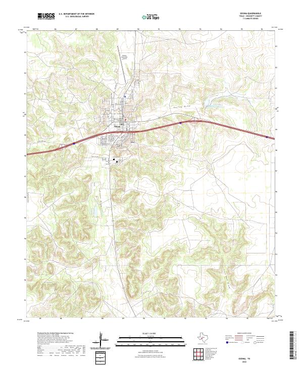 Ozona, TX — USGS 7.5-minute topo (2022)