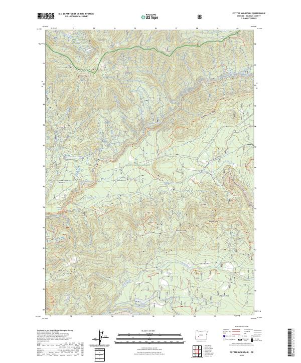 Potter Mountain, OR — USGS 7.5-minute topo (2023)