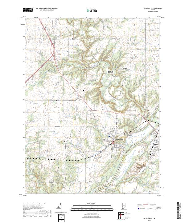 Williamsport, IN — USGS 7.5-minute topo (2022)