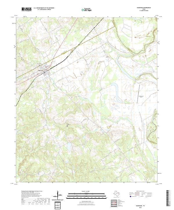 Oakwood, TX — USGS 7.5-minute topo (2022)