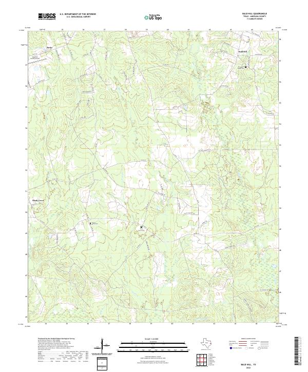 Bald Hill, TX — USGS 7.5-minute topo (2022)