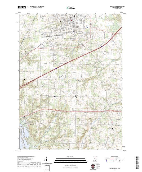 Ashland South, OH — USGS 7.5-minute topo (2023)