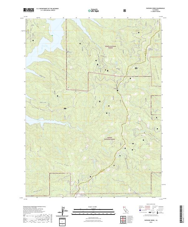 Papoose Creek, CA — USGS 7.5-minute topo (2022)