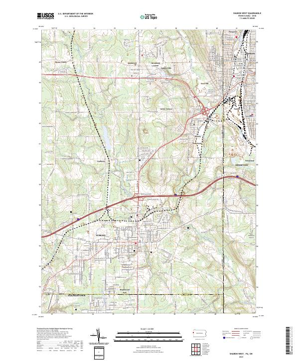 Sharon West, PA-OH — USGS 7.5-minute topo (2023)