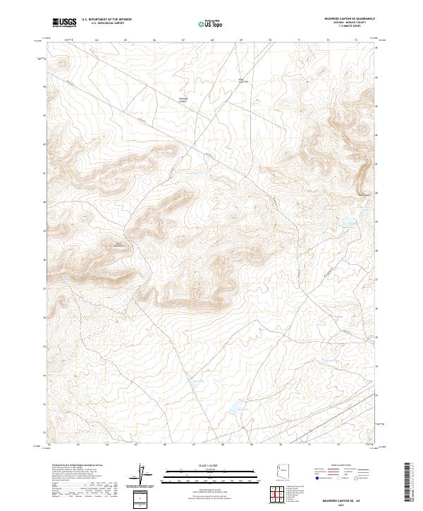 Milkweed Canyon SE, AZ — USGS 7.5-minute topo (2021)